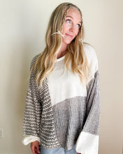 Load image into Gallery viewer, Warwick Neutral Color Block Sweater in Grey