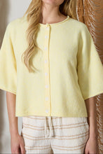 Load image into Gallery viewer, Dana Point Raw Edge Boxy Cardigan in Butter