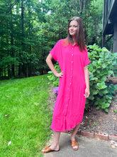 Load image into Gallery viewer, Beverly Hills Shirt Dress in Hot Pink