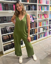 Load image into Gallery viewer, Taos Sleeveless Moss Jumpsuit