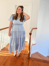 Load image into Gallery viewer, Ventura Tiered Dress in Light Blue