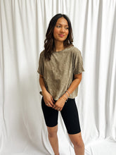 Load image into Gallery viewer, Swanzy Acid Wash Crop Top in Mocha