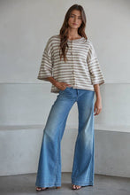 Load image into Gallery viewer, Wesley Heights Striped Cardigan in Taupe