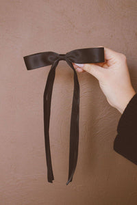 The Bow Collection: Satin Long Ribbon Bow Clip in Three Colors