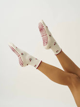 Load image into Gallery viewer, Ruffle Grip Pilates Sock in Cherry
