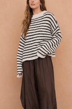 Load image into Gallery viewer, Dedham Striped Rolled Edge Sweater