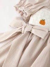 Load image into Gallery viewer, Pumpkin Embroidery Smock Plaid Dress