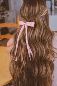 The Bow Collection: Satin Long Ribbon Bow Clip in Three Colors