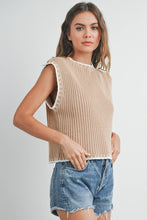 Load image into Gallery viewer, Lone Star Sleeveless Knit Vest in Taupe