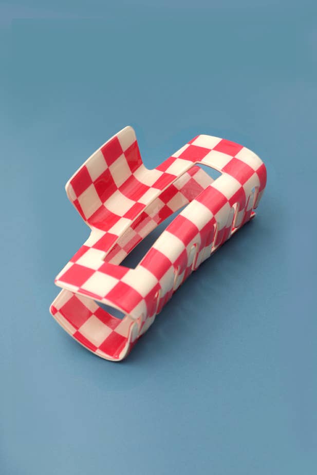 Checkered Hair Claw Clip