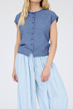 Load image into Gallery viewer, Chapel Hill Rolled Collar Top in Blue