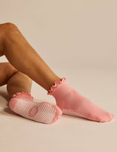 Load image into Gallery viewer, Ruffle Grip Pilates Sock in Baby Blue