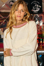 Load image into Gallery viewer, Waverly Oatmeal Striped Mockneck