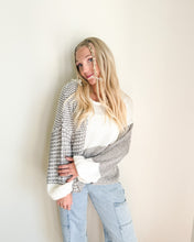 Load image into Gallery viewer, Warwick Neutral Color Block Sweater in Grey