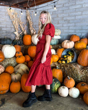 Load image into Gallery viewer, Balmoral Castle Smocked Waist Dress in Deep Red