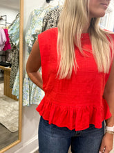 Load image into Gallery viewer, Abilene Babydoll Top in Cherry