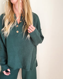 Easley Knit Set in Hunter Green