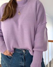 Load image into Gallery viewer, Island Park Side Slit Oversized Sweater in Lavendar