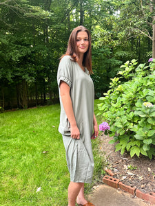 Cocoa Beach Midi Dress in Sage