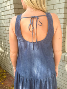 Dallas Sleeveless Denim Dress
