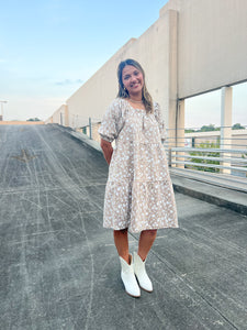 Old Market Neutral Floral Dress