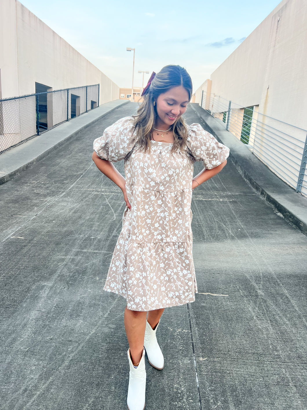 Old Market Neutral Floral Dress