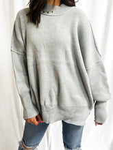 Load image into Gallery viewer, Island Park Side Slit Oversized Sweater in Grey