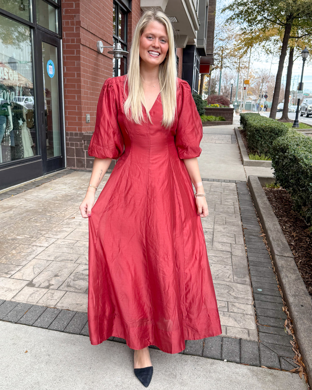 Claremont Dress in Red