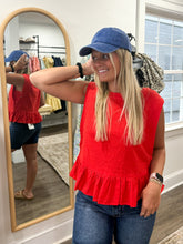 Load image into Gallery viewer, Abilene Babydoll Top in Cherry