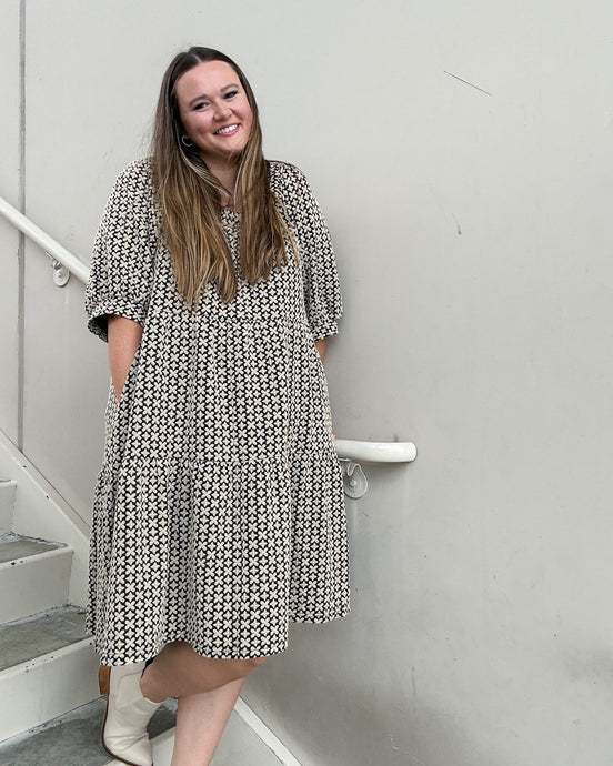 Clemson Patterned Tiered Dress