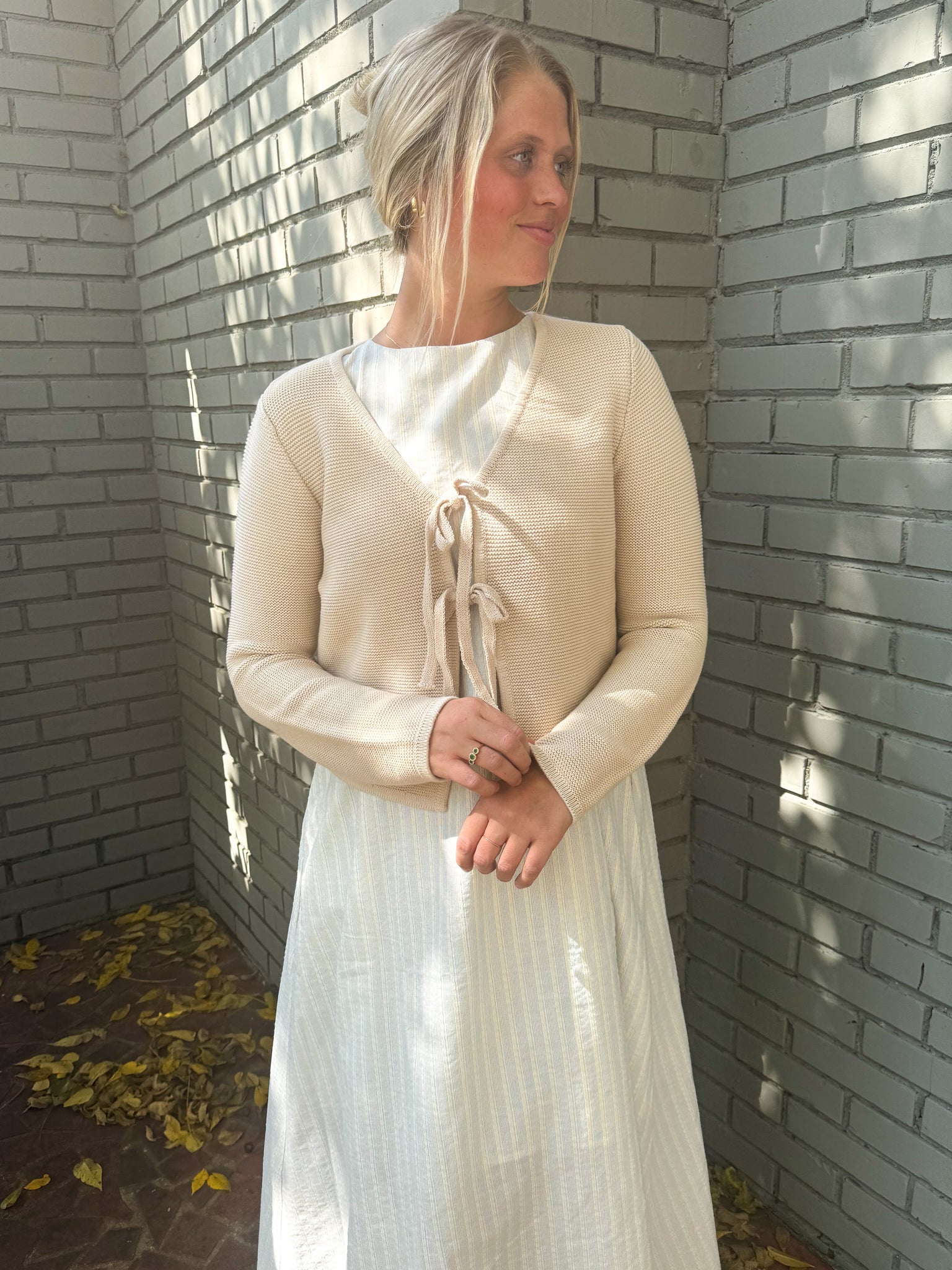 cream cardigan for dress Hampstead Tie Front Cardigan in Cream MEDIUM