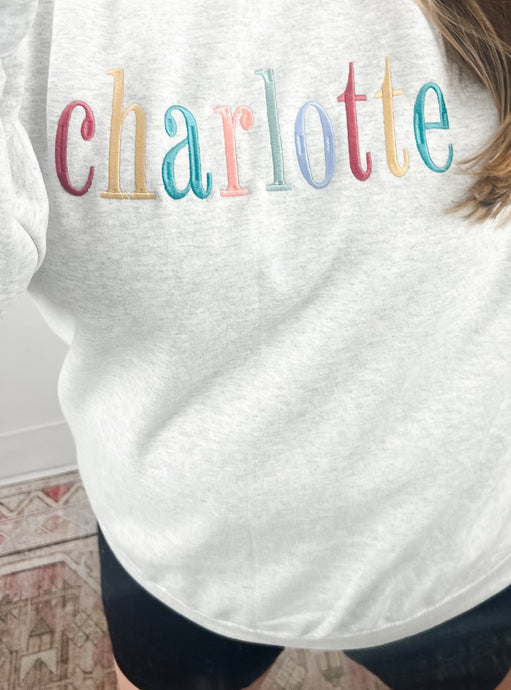 The Crewneck Collection: Charlotte Embroidered Crewneck