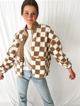 Load image into Gallery viewer, Canyon Drive Checkered Fleece Jacket in Green