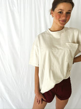 Load image into Gallery viewer, Des Monies Oversized Raw Edge Tee in Bone