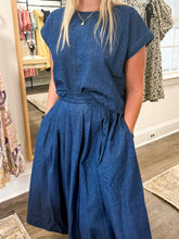 Load image into Gallery viewer, Monetta Denim Button Back Top