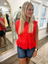 Load image into Gallery viewer, Abilene Babydoll Top in Cherry