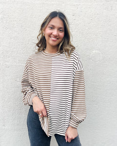 Carlsbad Neutral Striped Top