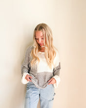 Load image into Gallery viewer, Warwick Neutral Color Block Sweater in Grey