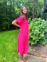 Load image into Gallery viewer, Beverly Hills Shirt Dress in Hot Pink