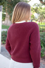 Load image into Gallery viewer, Claremont Tie Front Cardigan in Merlot