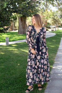 Iva Floral Bow Tie Maxi Dress