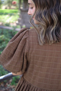 Oakhurst Brown Textured Midi Dress