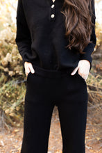 Load image into Gallery viewer, Boulder Wide Leg Sweater Pants in Black