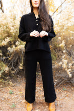 Load image into Gallery viewer, Boulder Wide Leg Sweater Pants in Black