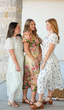 Load image into Gallery viewer, Eagan Smocked Waistline Floral Dress in Blue