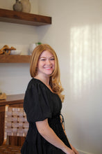 Load image into Gallery viewer, Savannah Black Smocked Waist Dress