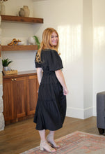 Load image into Gallery viewer, Savannah Black Smocked Waist Dress