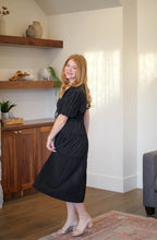 Load image into Gallery viewer, Savannah Black Smocked Waist Dress