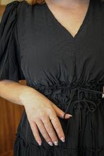 Load image into Gallery viewer, Savannah Black Smocked Waist Dress