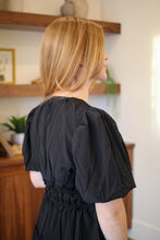 Load image into Gallery viewer, Savannah Black Smocked Waist Dress